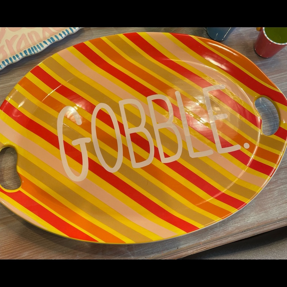 Coton Colors gobble Turkey plate